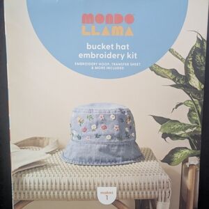 Mondo Llama Floral Embroidery Bucket Hat Kit